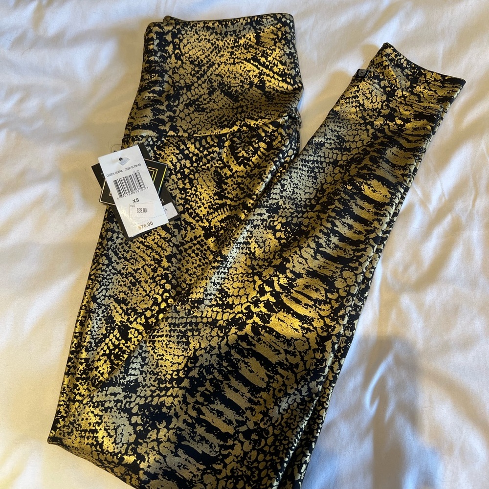 NWT ONZIE Gold Foil Leggings